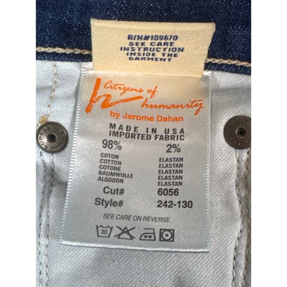 Citizens of Humanity Blue Dark Wash Kelly Stretch Low Rise Bootcut Jeans Sz 30 - Picture 7 of 9